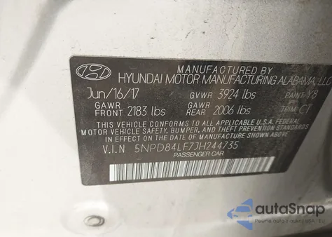 2018 Hyundai Elantra Sel z USA, uszkodzony, nr VIN 5NPD84LF7JH244735